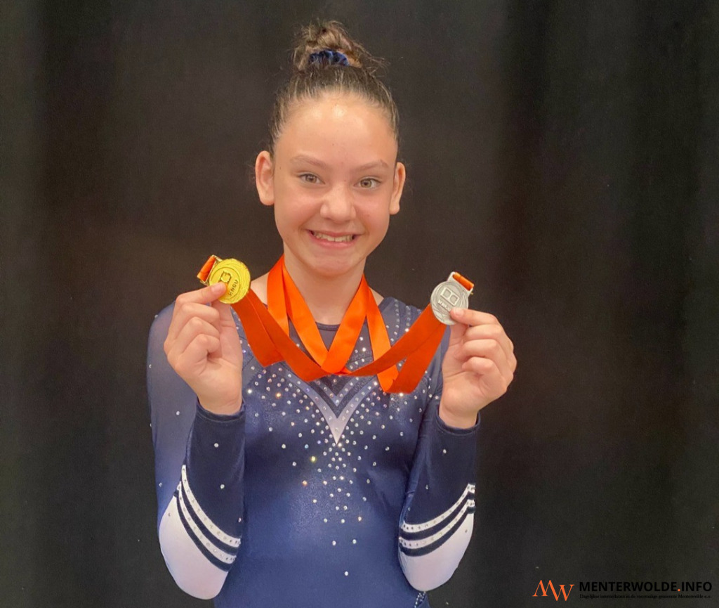 Trampolinespringster Gwen uit Zuidbroek doet mee aan NK clubteams